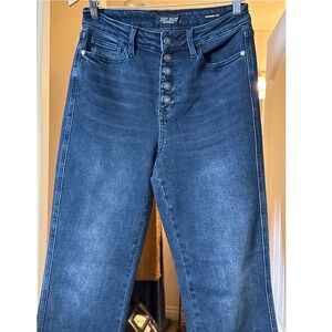 Judy Blue Los Angeles Straight Fit Dark Wash Button Fly Jeans Size 7 28 comfort
